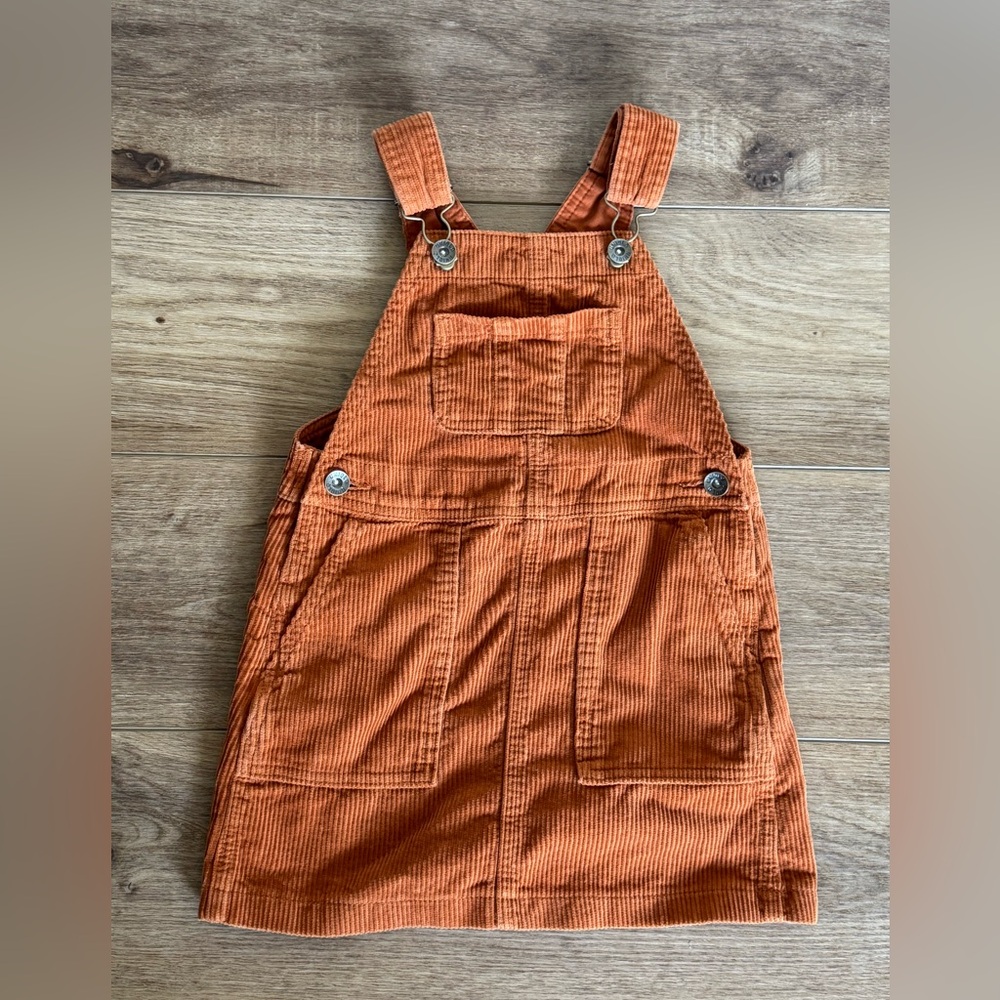 Uniqlo Kids Orange Corduroy Overalls